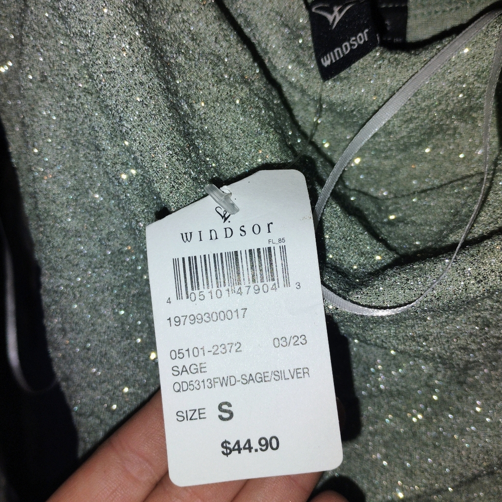Windsor size small sparkly green side slit skirt - Picture 5 of 5